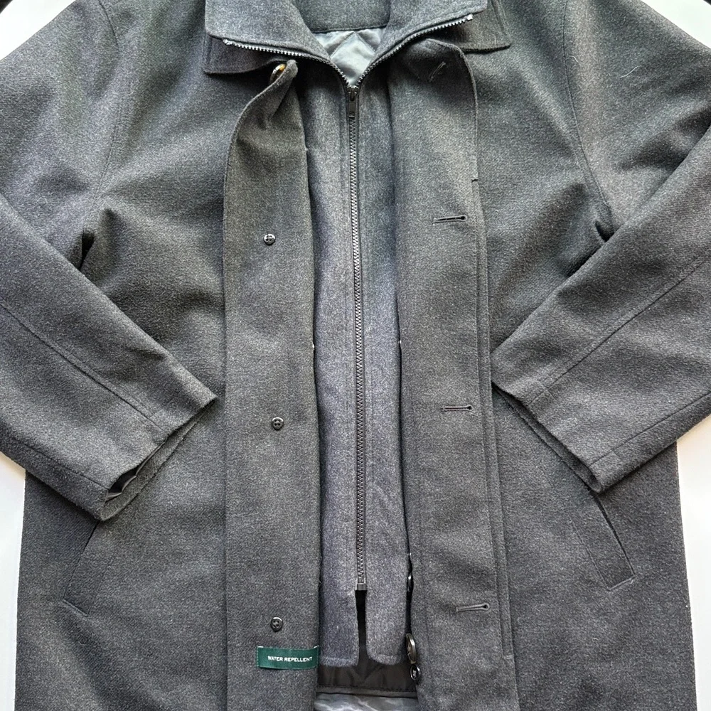 Lauren Ralph Lauren Dark Gray Coat with Quilted Removable Liner - 40S
